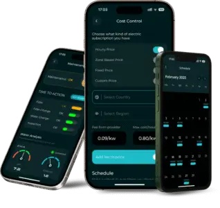 Spapilot smart spa controller app showing cost control, maintenance, and scheduling interfaces